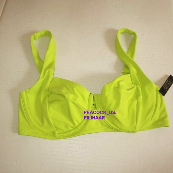 36DDD VICTORIA SECRET SWIM Lace-Up Back Strappy Bikini Top Lime Yellow Green NWT - Picture 2 of 8
